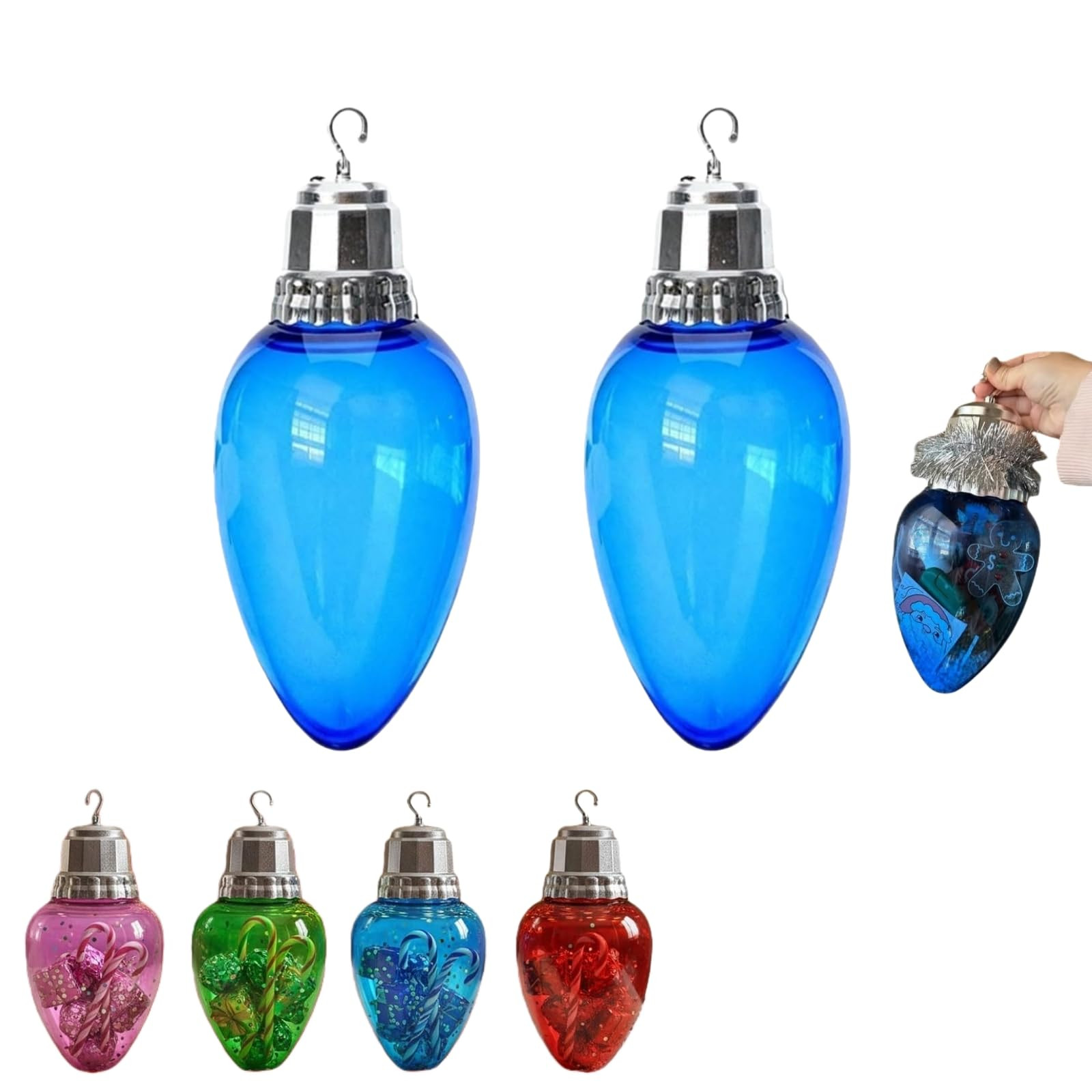Jumbo Fillable Christmas Light Ornament, Jumbo Christmas Light Bulb Fillable, Christma Snow Cool ... | Amazon (US)