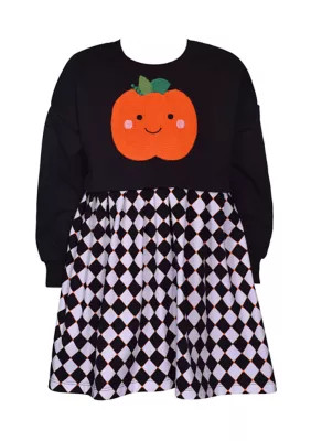Bonnie Jean Toddler Girls Long Sleeve Pumpkin Dress, Black, 2T | Belk