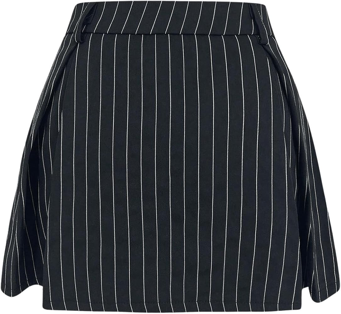Milumia Women's Striped Print Mini Skirt High Waisted A Line Flared Short Skirts | Amazon (US)