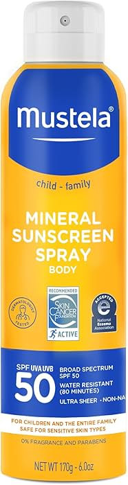Mustela Baby Mineral Sunscreen Spray SPF 50 Broad Spectrum - Body Sun Spray for Sensitive Skin - ... | Amazon (US)