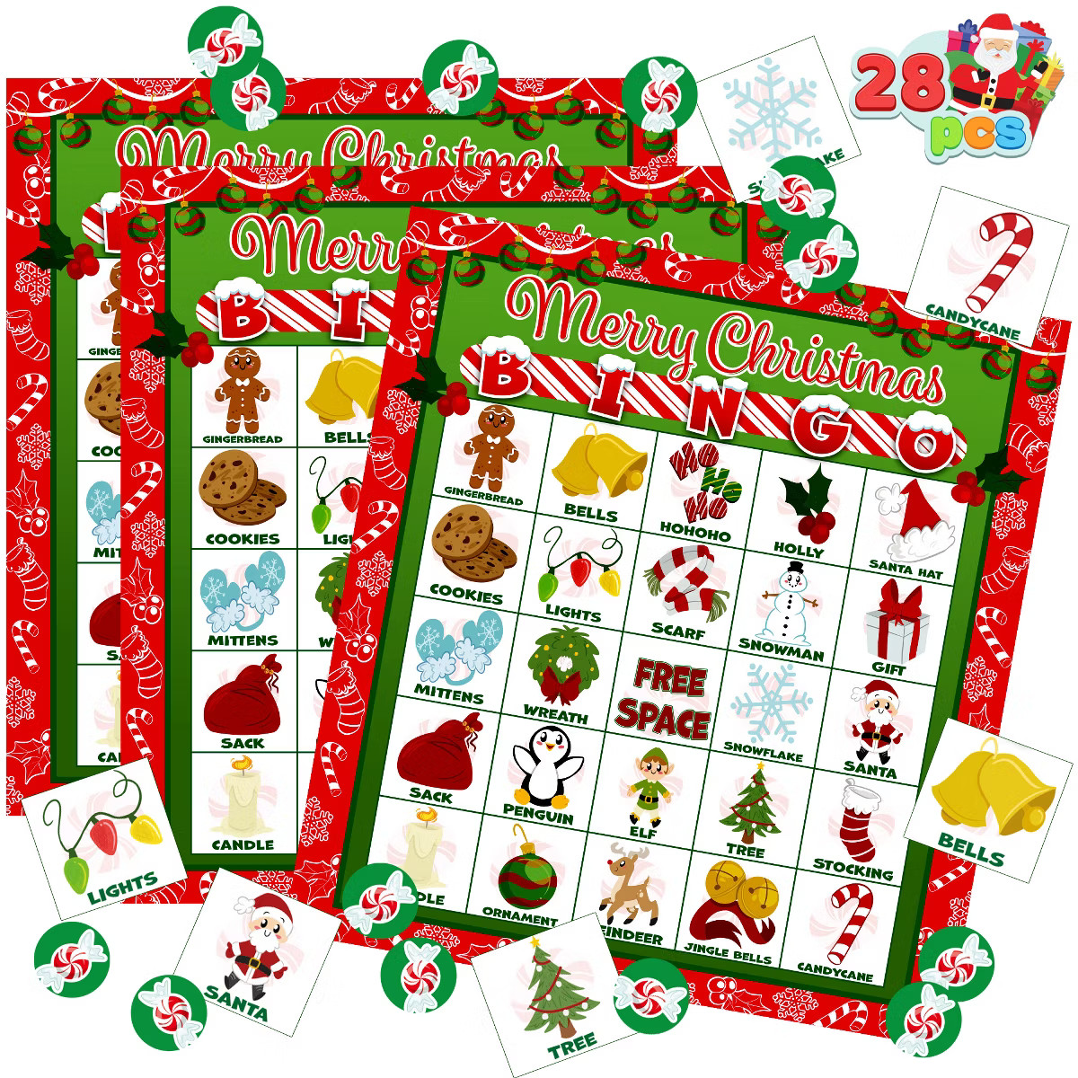 Joyfy Christmas Bingo Game – 30 Player Holiday Bingo Set for Family & Classroom Fun (Includes C... | Target