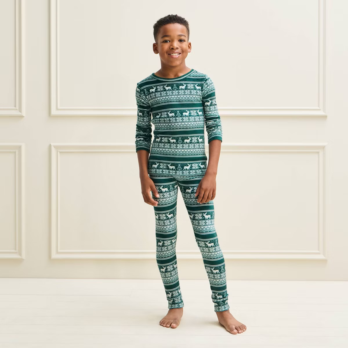 Boys' Holiday Fairisle Long Sleeve and Pants Snug Fit Velour 2pc Pajama Set - Cat & Jack\u2122 Gr... | Target