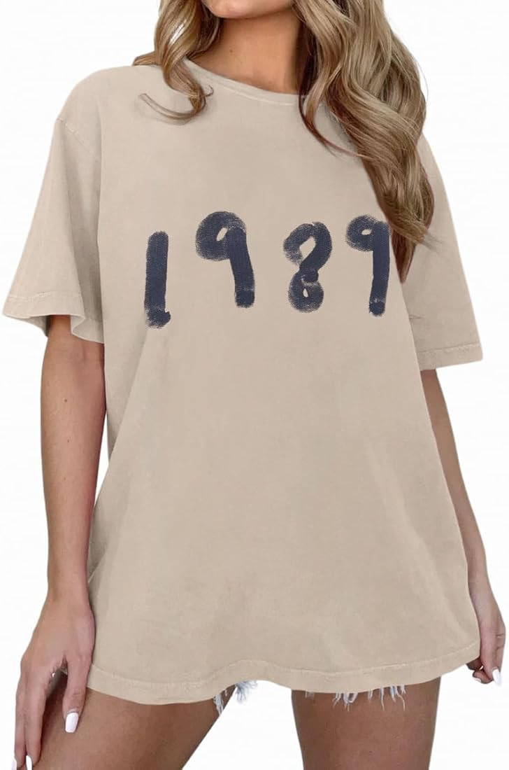 KEKEMI 1989 Shirt Women Country Music Shirts Vintage 1989 Album Letter Print Graphic Oversized Ts... | Amazon (US)