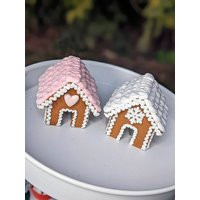 Pink Mini Christmas Gingerbread Cookie House, House Decor, Pink Gingerbread Candy Land Mug Topper | Etsy (US)