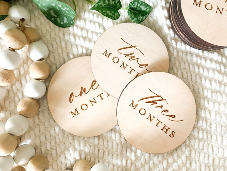 Wooden Monthly Milestone Cards Script, Milestone Markers, Perfect Baby Shower Gift, Hello My Name... | Etsy (US)