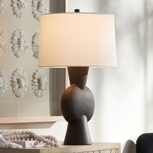 360 Lighting Louise 26 1/2" Tall Gourd Modern Sculptural Table Lamp Matte Brown Linen White Shade... | Amazon (US)