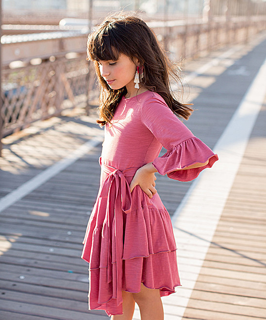 Joyfolie Girls' Casual Dresses Rose - Rose Florence Dress - Girls | Zulily