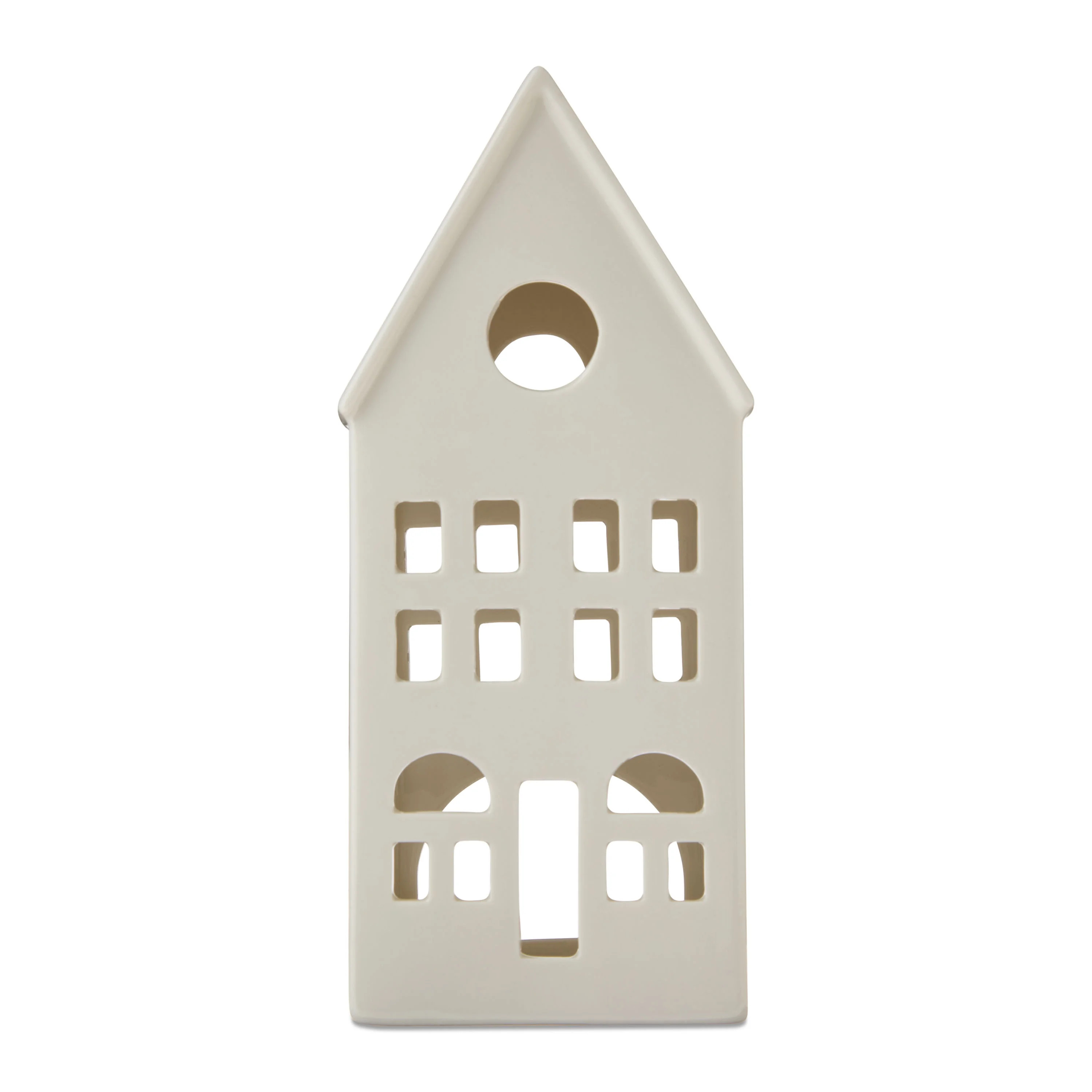 Ceramic Tall Decorative House Christmas Tabletop Decoration, White, 8", by My Texas House | Walmart (US)