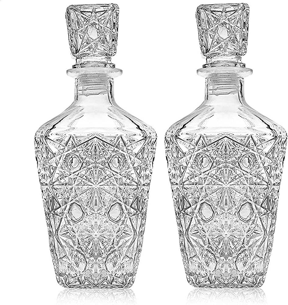 Whiskey Decanter – Elegant Liquor Decanter Set – Glass Liquor Bottle for Whiskey, Tequila and... | Amazon (US)