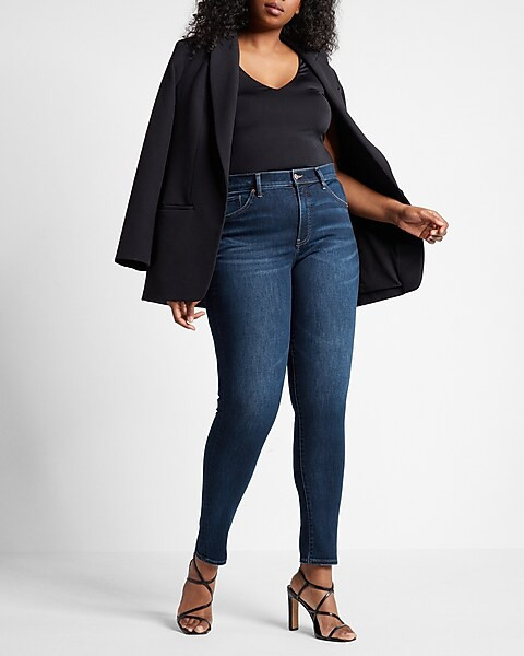 Mid Rise Dark Wash Skinny Jeans | Express