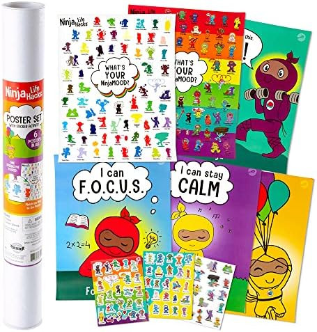 Fashion Angels Ninja Life Hacks Inspirational Poster Set with 70+ Stickers - Help Children Process E | Amazon (US)