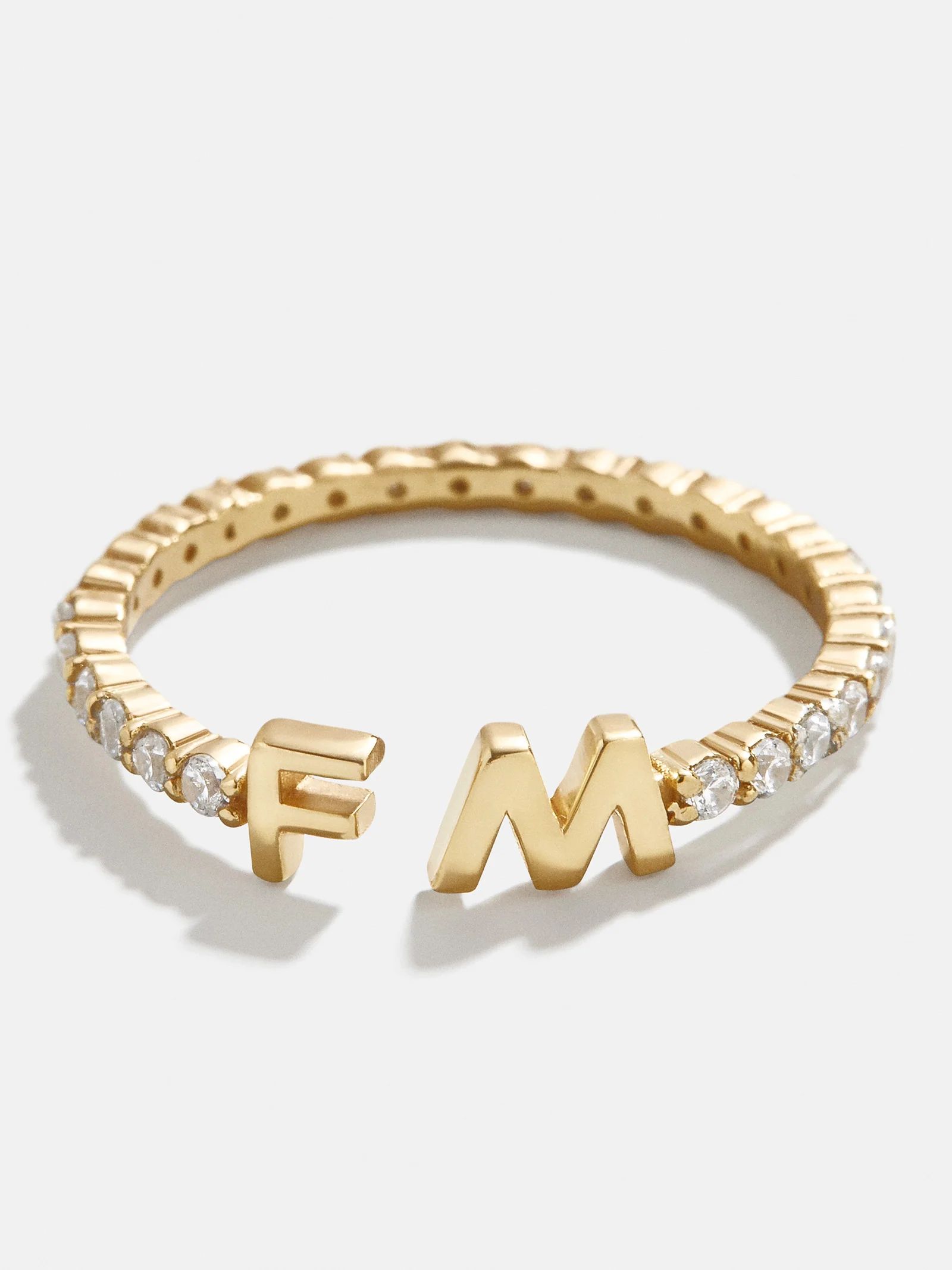 18K Gold Double Initial Custom Ring | BaubleBar (US)