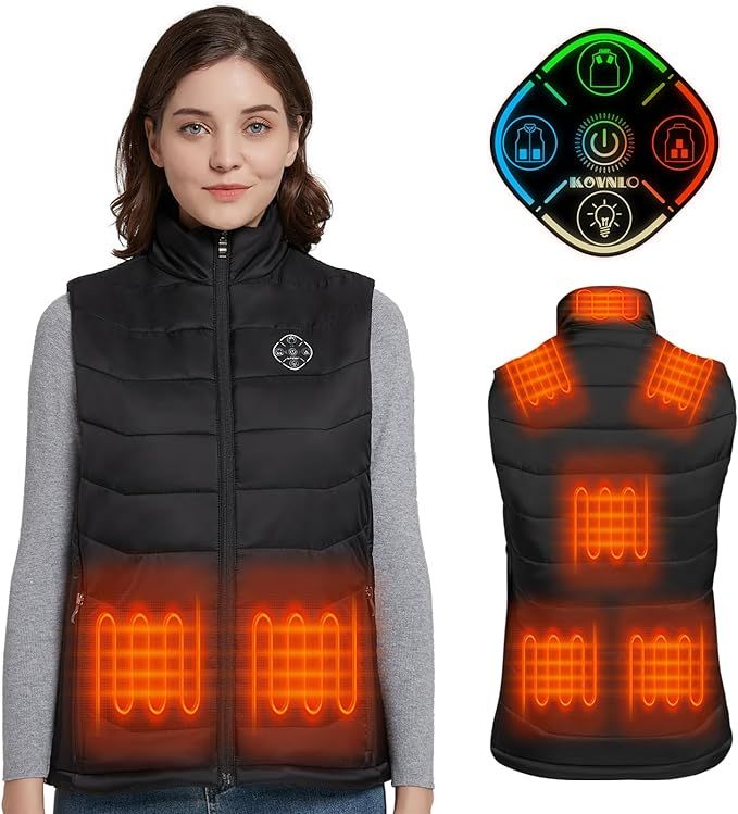 KOVNLO Womens Heated Vest, 4 in 1 Smart Controller, Lights-out Design, Lightweight Heating Vest (... | Amazon (US)