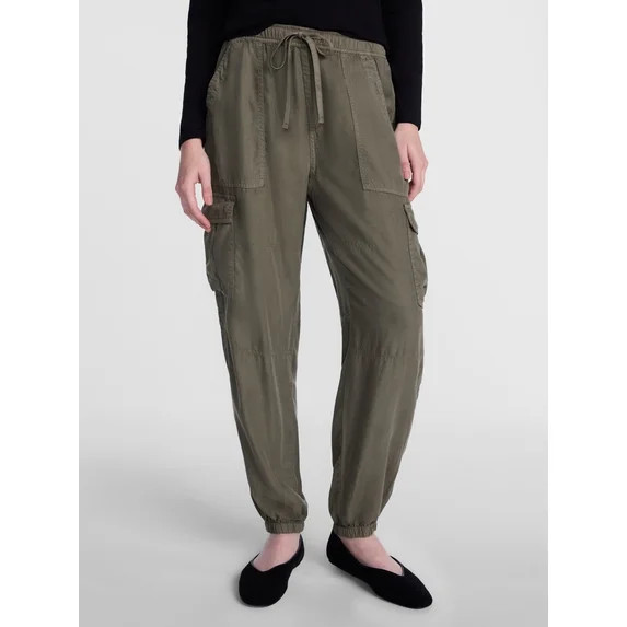 Scenario Women's Soft Fluid Cargo Joggers, 28" Inseam, Sizes XS-XXXL | Walmart (US)