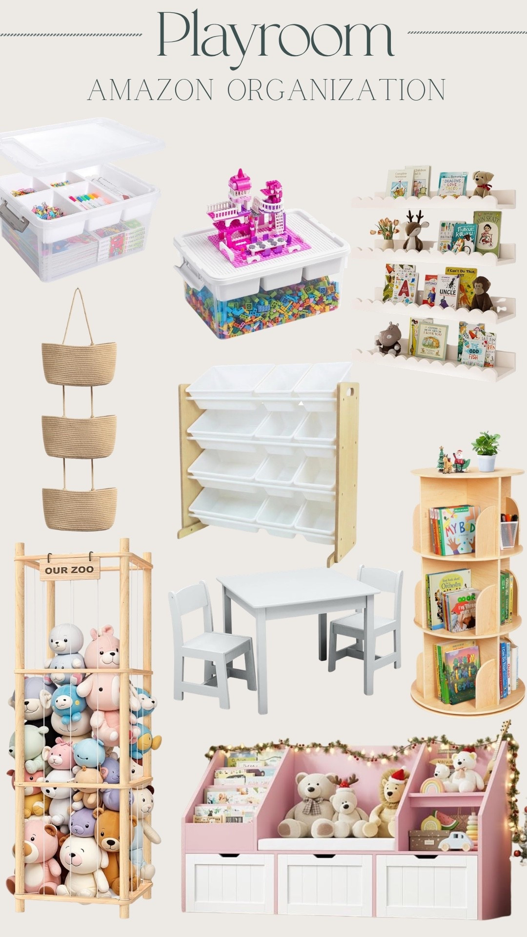 Amazon playroom organization items!