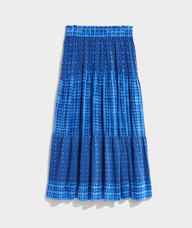 Shibori Smocked Midi Skirt | vineyard vines