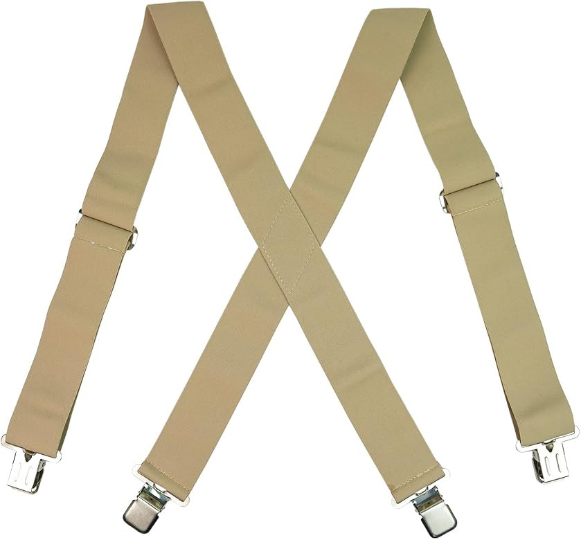 Melo Tough Men's Suspenders Fully Elastic 2 inch Wide X back Heavy Duty Tradesperson's Pants Susp... | Amazon (US)