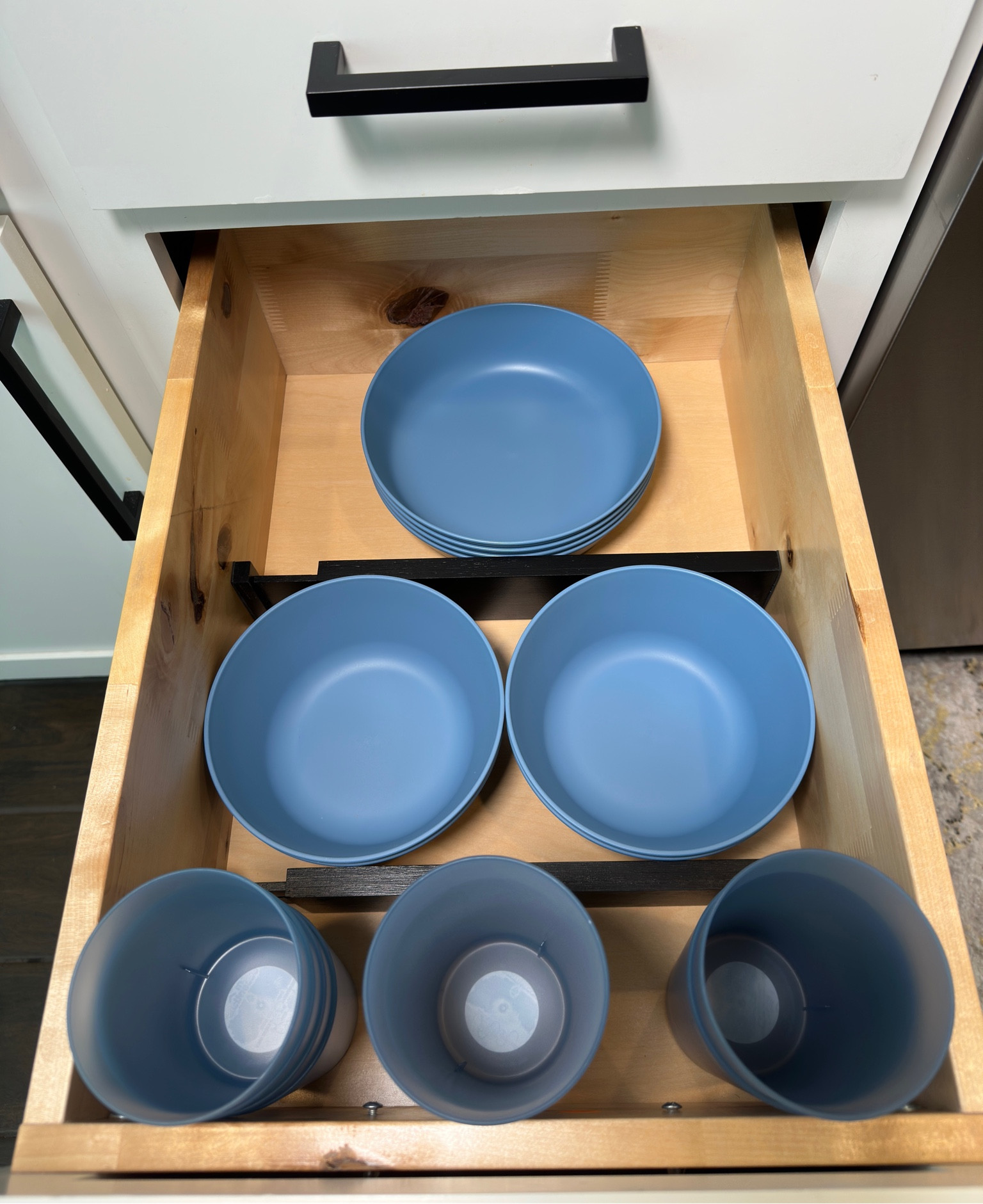 Plastic dish Drawer, we like eating on plastic dishes so having a designated area for them was a must!!!! 

#targetfinds #target #organization #kitchen #kitchenorganization #organizedhome 

#LTKHome #LTKKids #LTKFamily