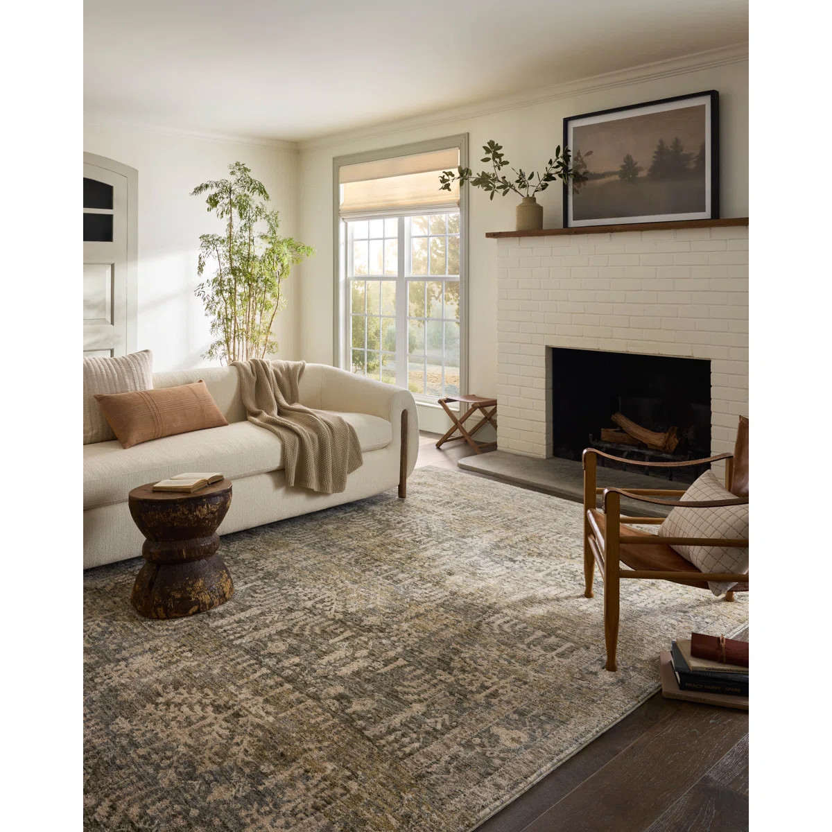 Magnolia Home by Joanna Gaines x Loloi Junie Moss / Natural Area Rug | Wayfair North America