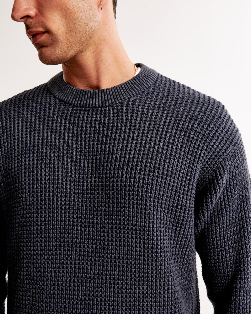 Oversized Waffle Crew Sweater | Abercrombie & Fitch (US)