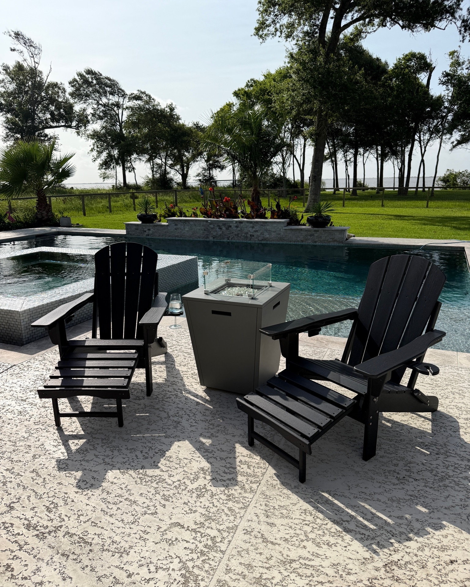 #AD I’m so happy with the quality of these Adirondack chairs. They’re a poly material and great for your pool sun shelf! They’re from @Wayfair and they’re on sale! Also, those fringe umbrellas are adorable and we’ve been loving our new propane firepit for the last month or so. #wishyouwerehere #outdoor #Wayfair #WayfairPartner

#LTKdayinmylife #LTKvlog #LTKHome