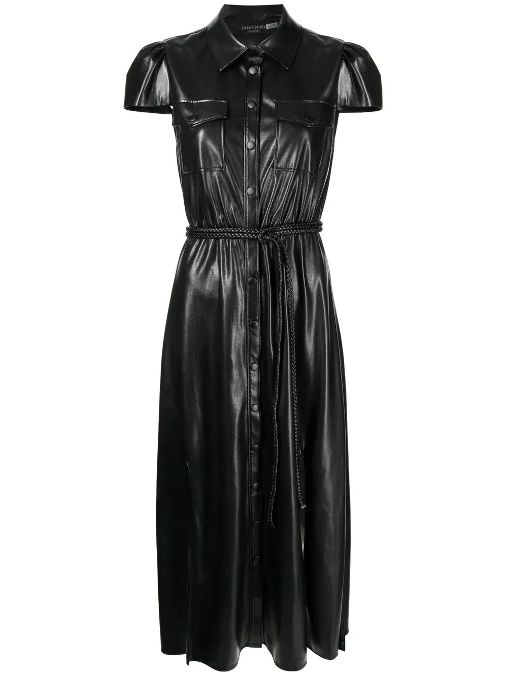 Miranda vegan-leather midi shirtdress | Farfetch Global