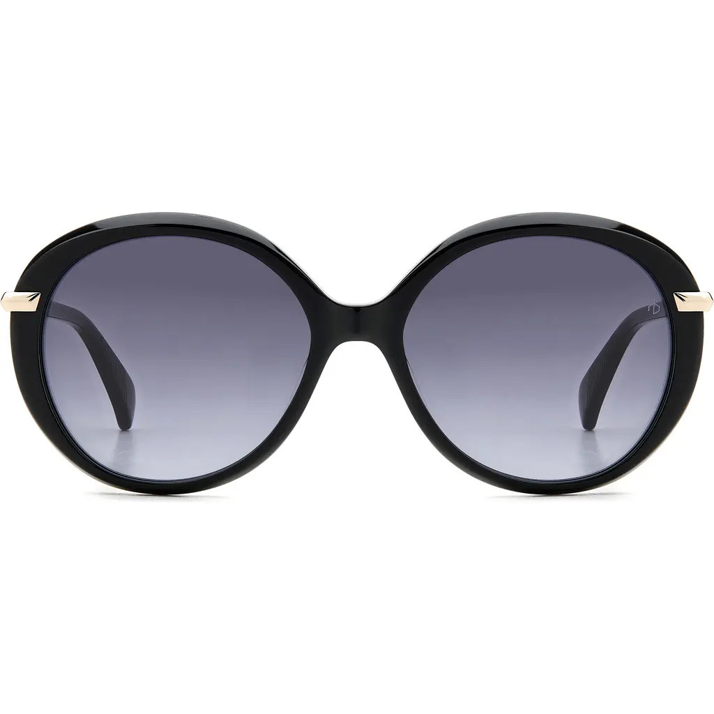 rag & bone 56mm Gradient Round Sunglasses in Black/Grey Shaded at Nordstrom Rack | Nordstrom Rack