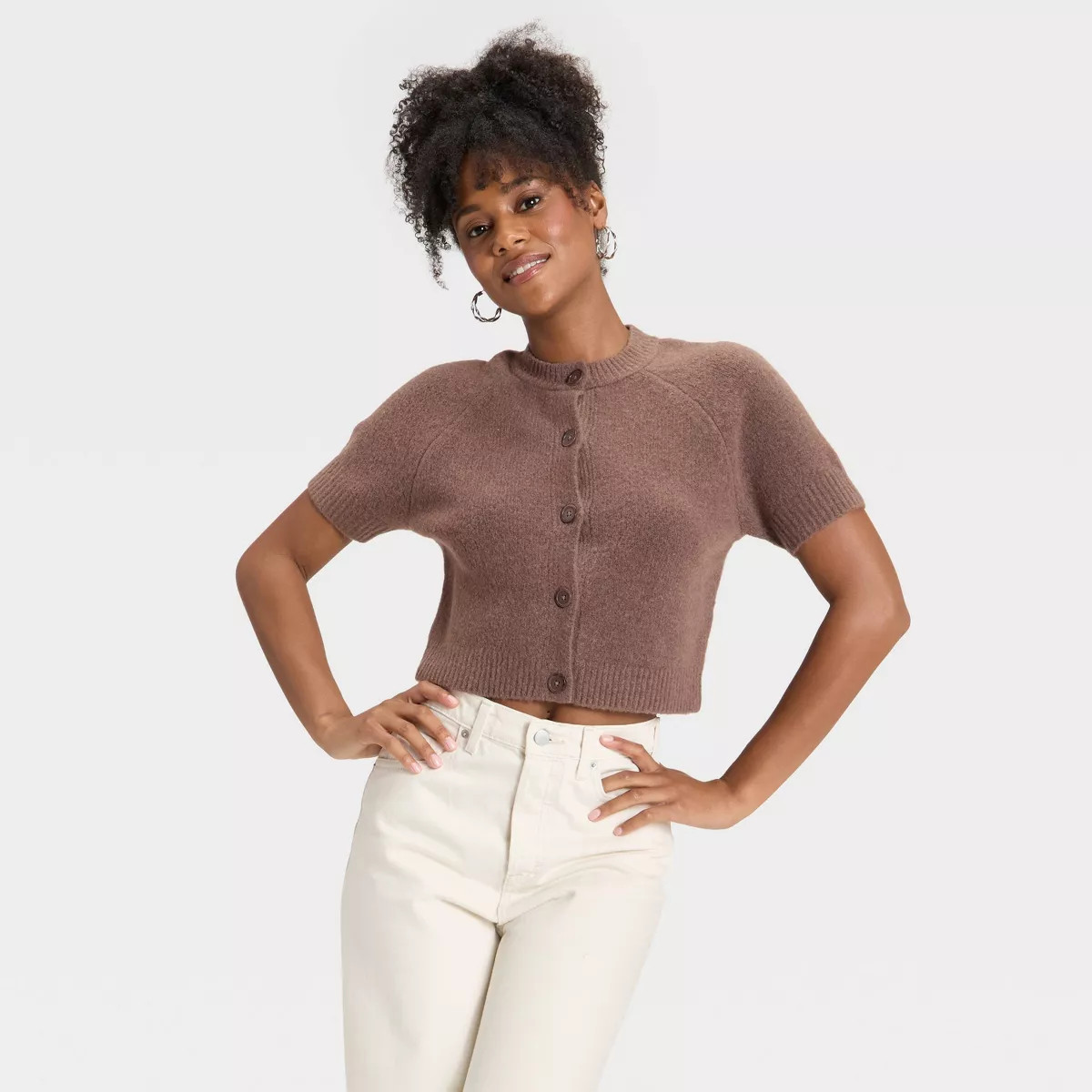 Women's Short Sleeve Cozy Knit Button-Down Cardigan - Universal Thread™ | Target