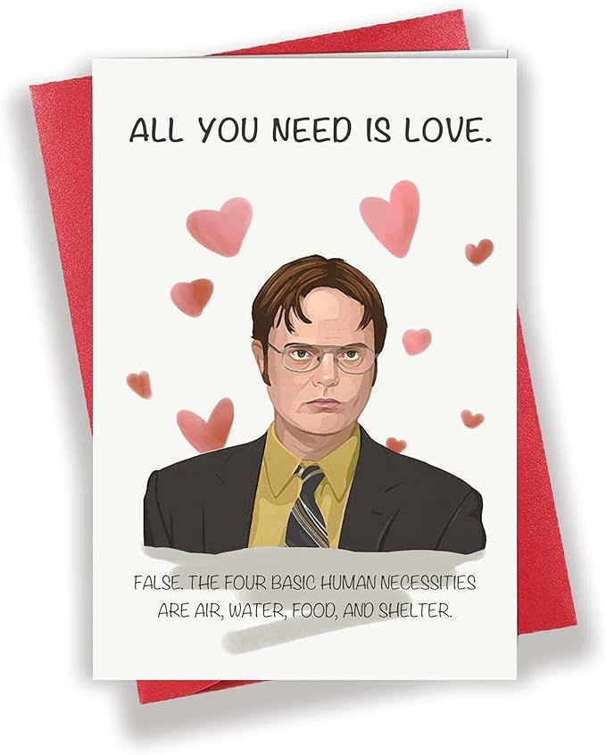 Naughty The Office Inspired Dwight Anniversary Card for Him Her, Sweet Love Card, Lovely Valentin... | Amazon (US)