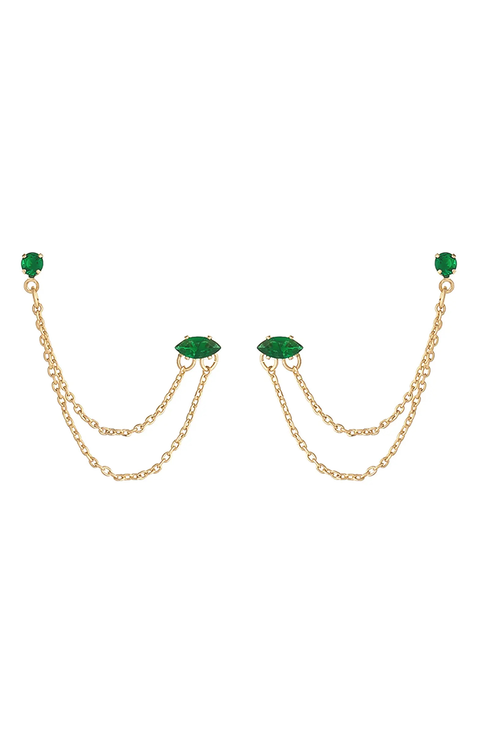 Double Piercing Chain Drop Earrings | Nordstrom