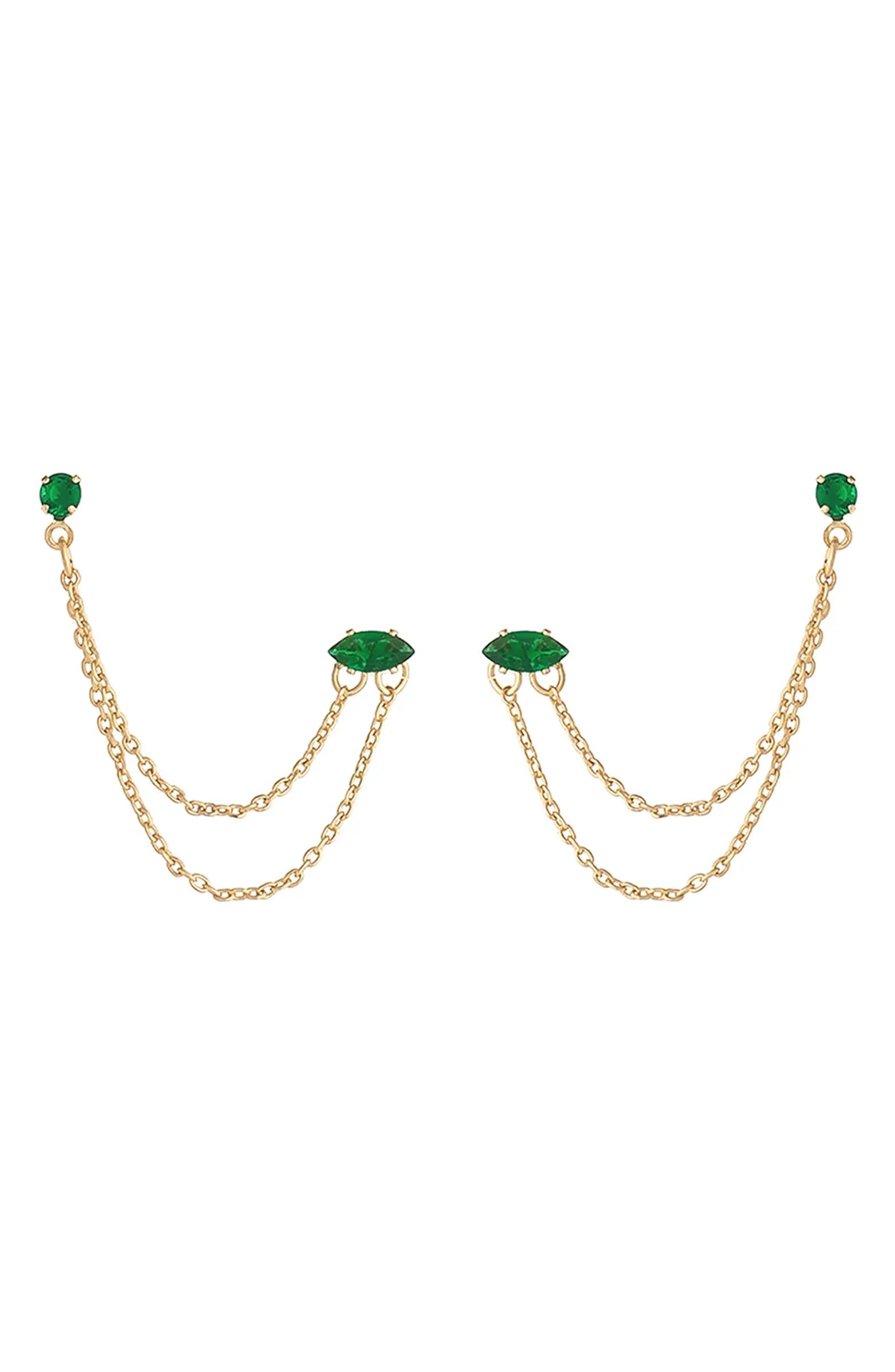 Double Piercing Chain Drop Earrings | Nordstrom