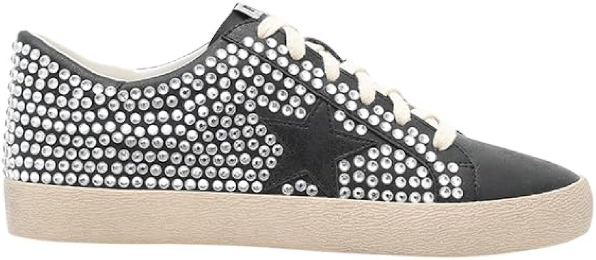 Mi.iM Joann Rubber Sole Lace-up Rhinestone Suede Star Sneakers | Amazon (US)