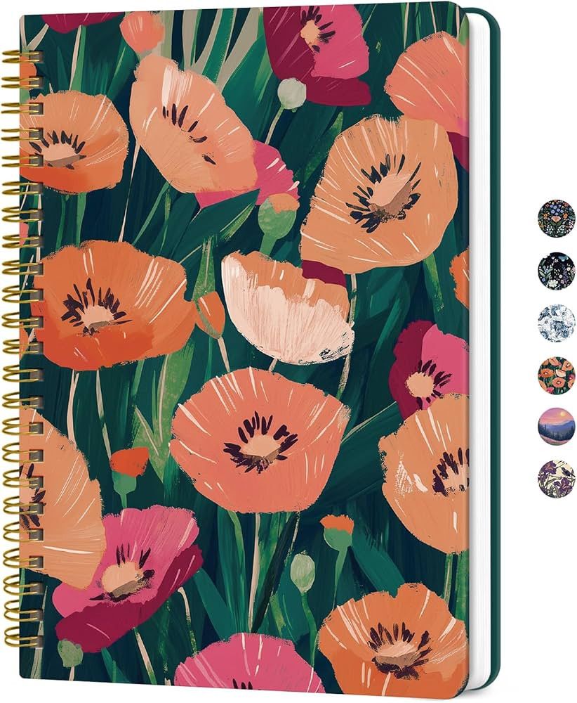 Lined Spiral Journal for Women, A5 Hardcover Cute Notebook for Work & Note Taking, Aesthetic Pret... | Amazon (US)