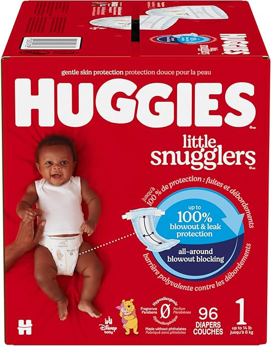Huggies Size 1 Diapers, Little Snugglers Baby Diapers, Size 1 (8-14 lbs), 96 Count, Packaging May... | Amazon (US)