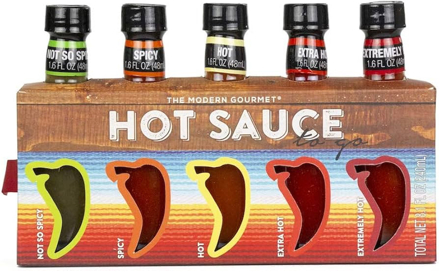 Thoughtfully Gifts, Hot Sauces To Go, Home Edition, Set of 5 Unique Flavors, 1.6 Fluid Ounces Each | Amazon (US)