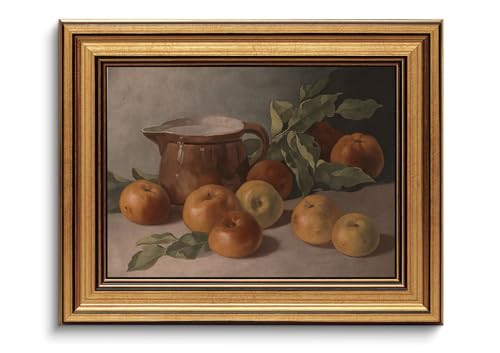 Vintage Gold Framed Wall Art Harvest Apples Still Life Oil Painting | Amazon (US)