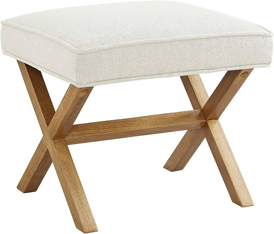 Amazon Basics Mid-Century Modern X Stool Ottoman Chair, 20" W, Ivory (Previously Rivet brand) | Amazon (CA)