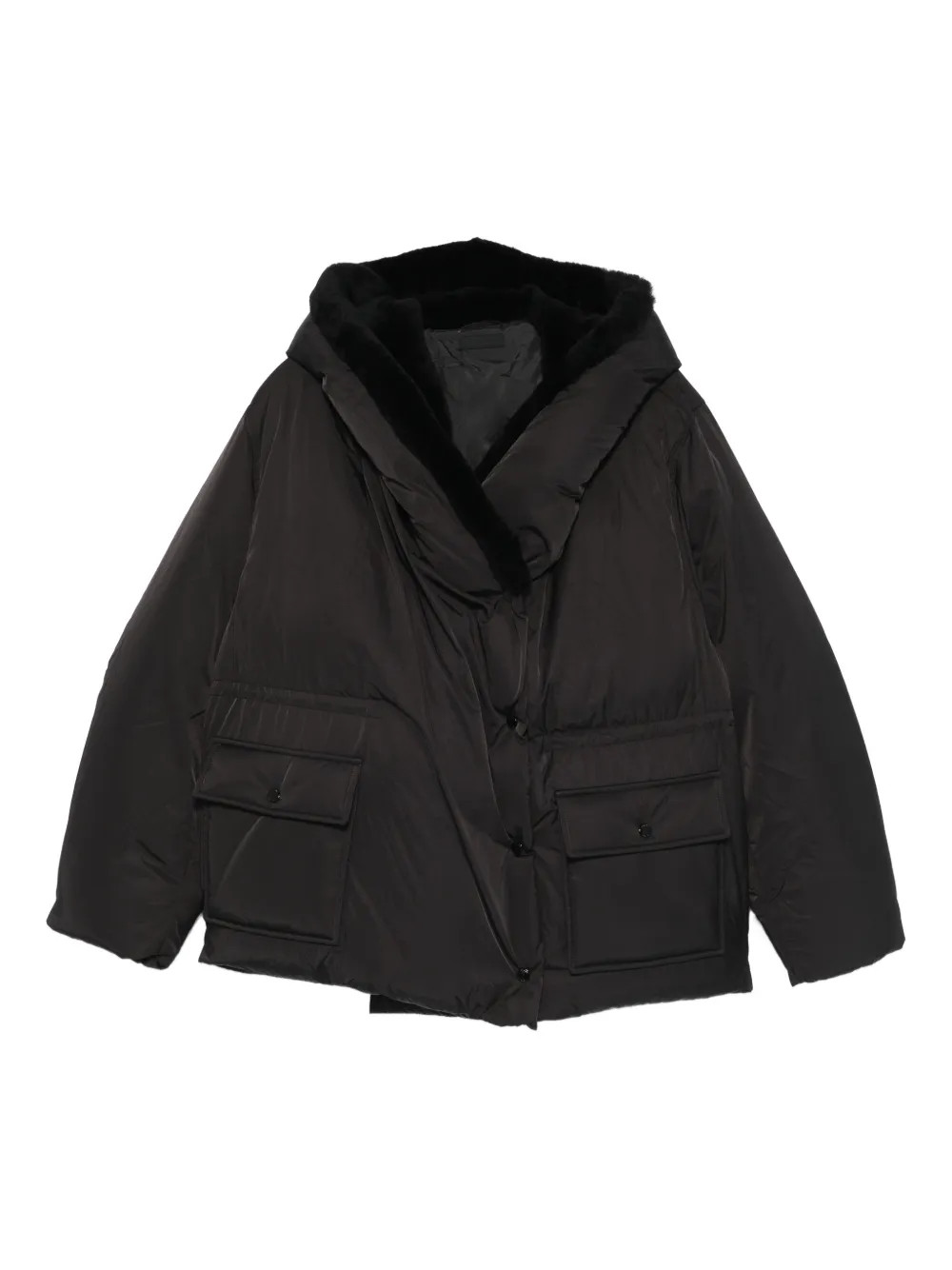 TOTEME Cinched Puffer Jacket | Black | FARFETCH UK | Farfetch Global