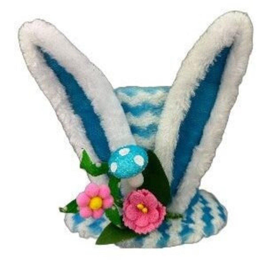 7in Chevron Bunny Ear Top Hat: Blue - Etsy | Etsy (US)