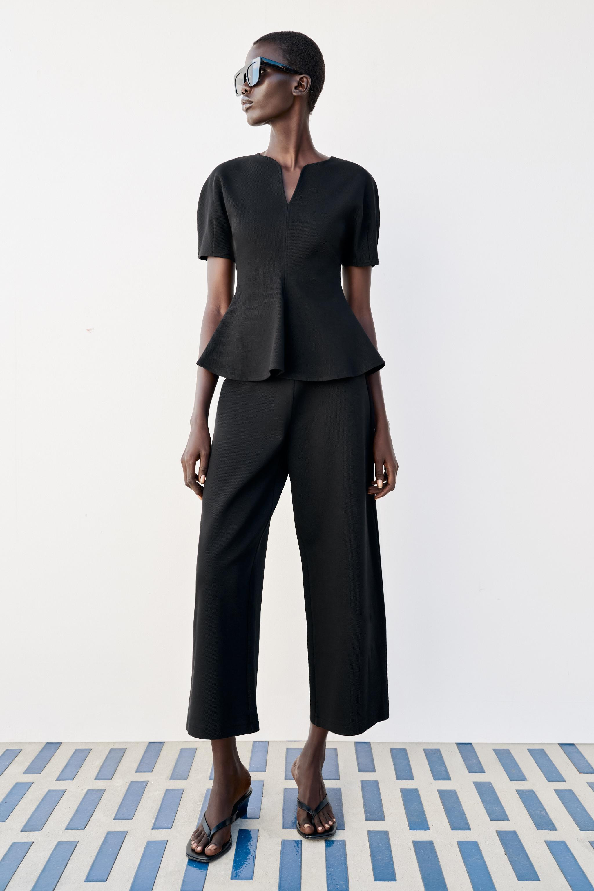 PUFF SLEEVE PEPLUM TOP | Zara US