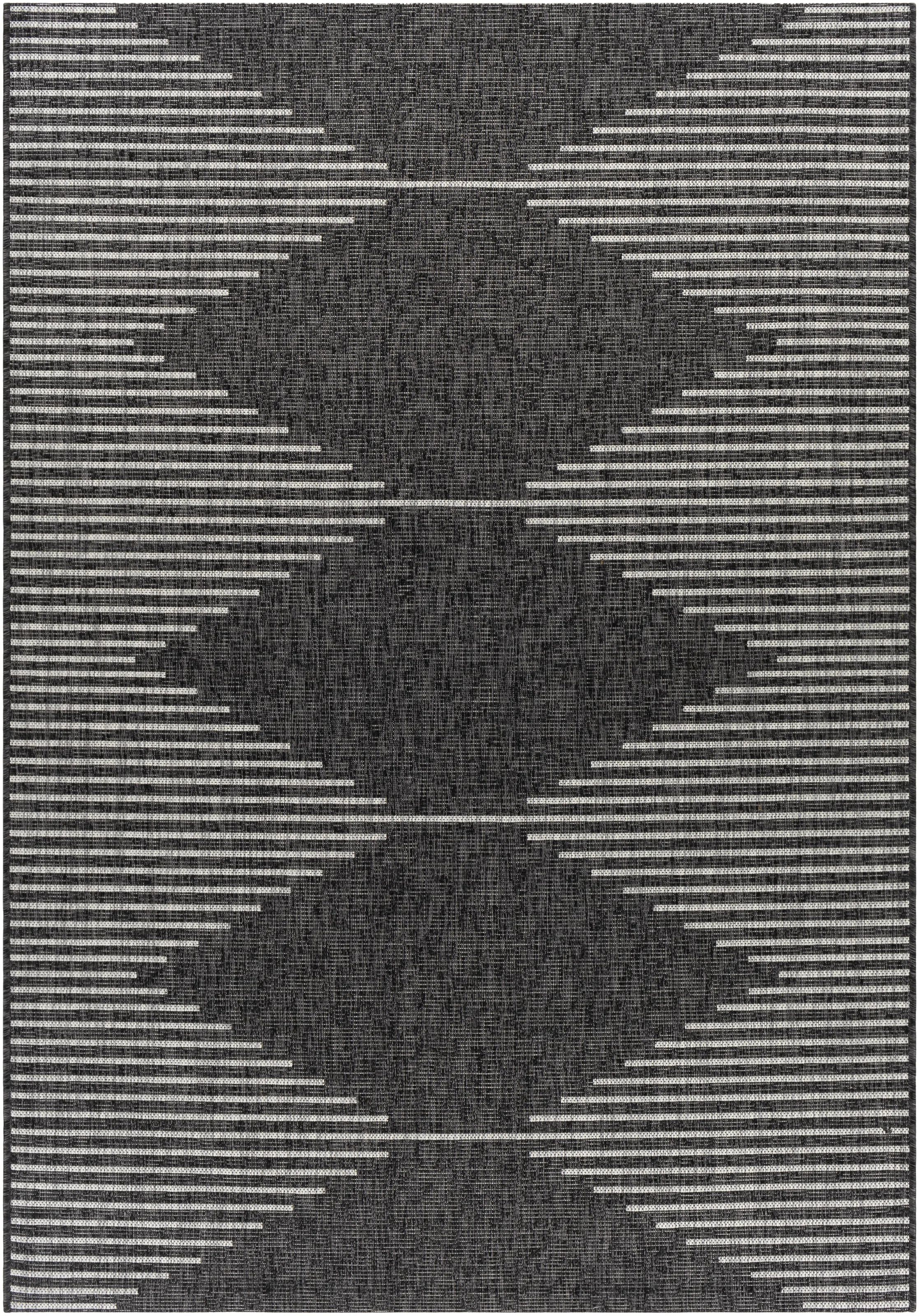 Abdulazeez Irielle Geometric Black Indoor/Outdoor Area Rug | Wayfair North America