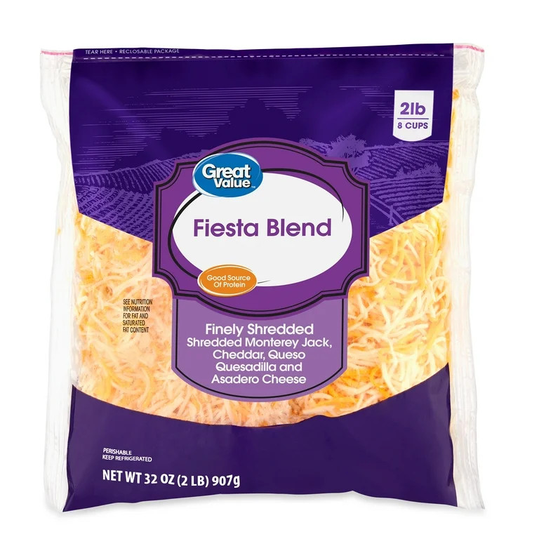 Great Value Finely Shredded Fiesta Blend Cheese, 32 oz | Walmart (US)