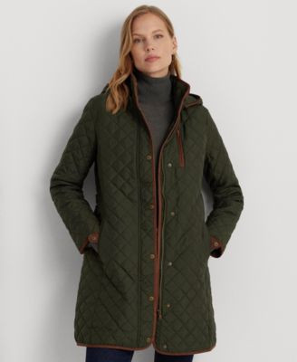 Women's Hooded Quilted Coat | Macy's
