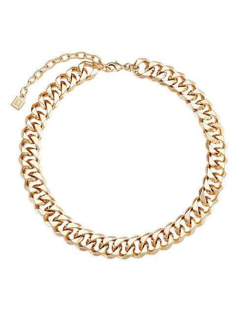 Lombard 10K Gold-Plated Curb-Chain Collar Necklace | Saks Fifth Avenue