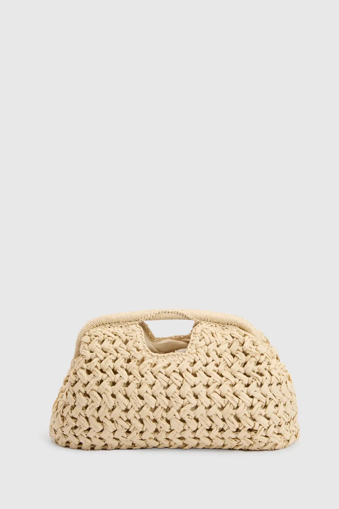 Natural Slouchy Straw Snap Grab Bag | Boohoo | Boohoo.com (UK & IE)