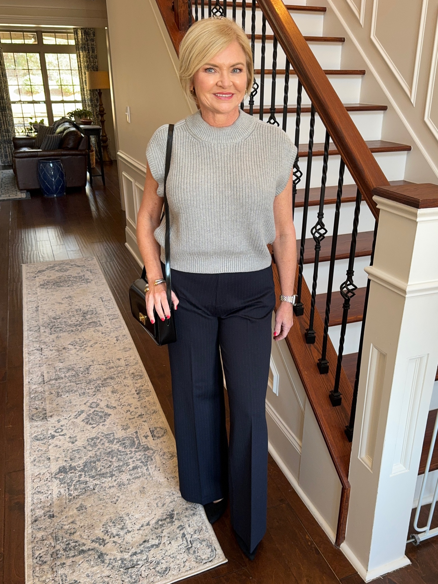 Wearing Small top, petite small pants

Workwear
Business casual
Wide leg pants
Sweater best
Petite style


#LTKover40 #LTKstyletip #LTKworkwear
