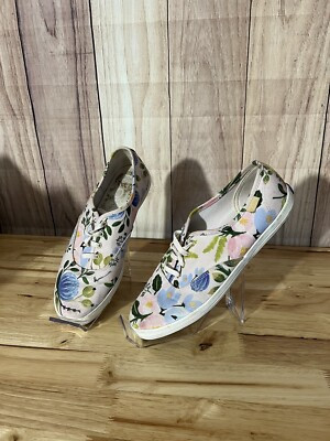 Keds Rifle Paper Canvas Floral Lace Up Sneakers Size 7.0 Pink White Blue Womens | eBay US
