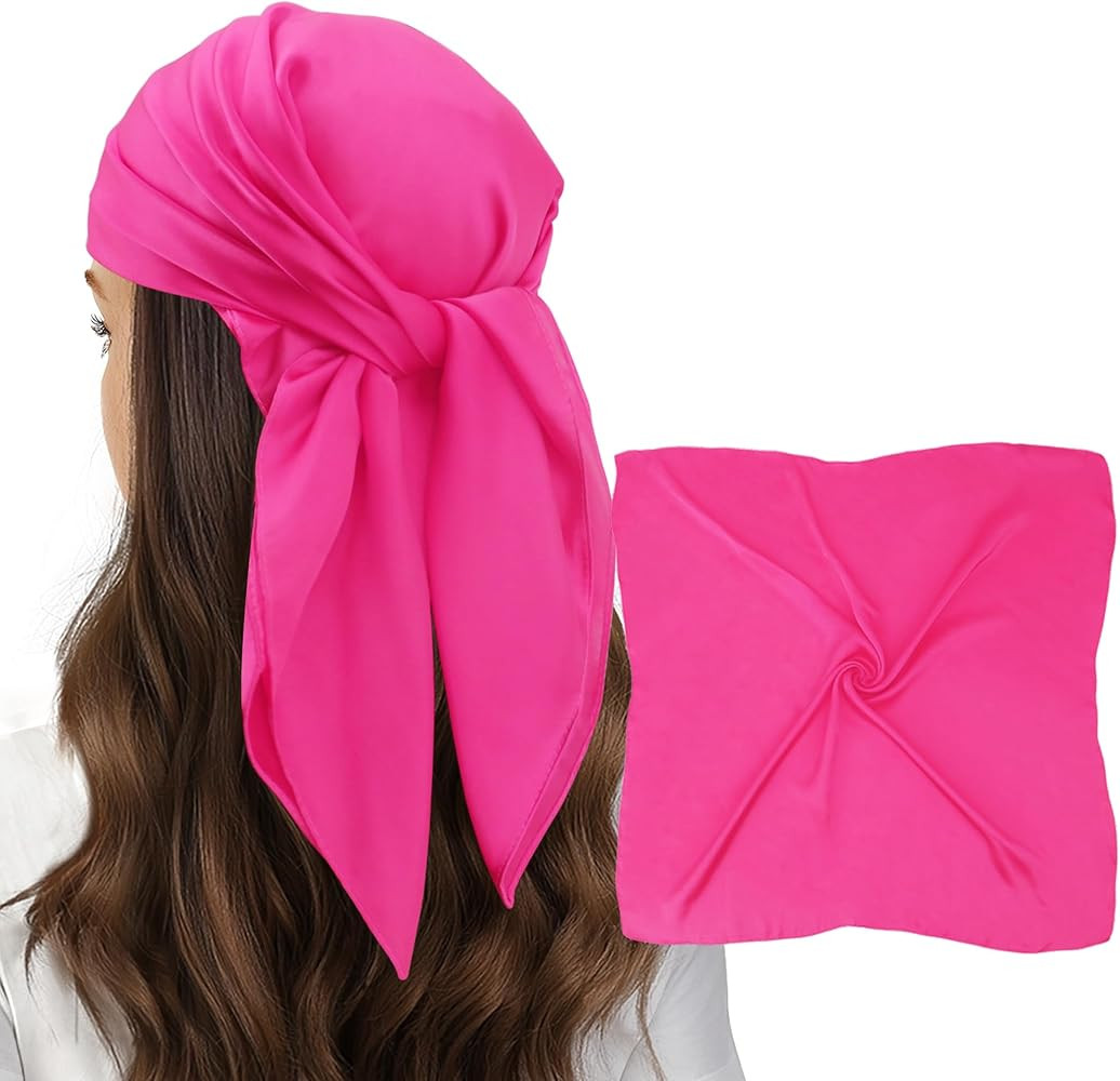 vimate Head Scarf for Women Hair 27'' Square Satin Silk Feeling Bnadana Neck Scarf Handbag Access... | Amazon (US)