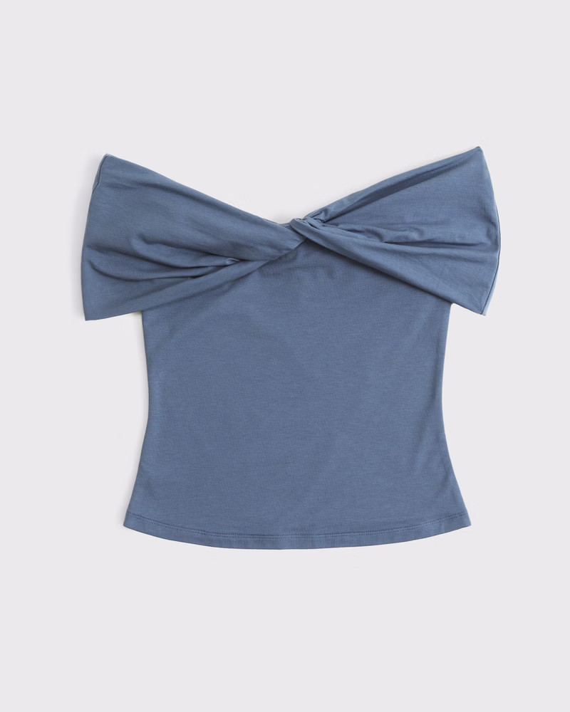 Women's Off-The-Shoulder Twist Top | Women's Tops | Abercrombie.com | Abercrombie & Fitch (US)