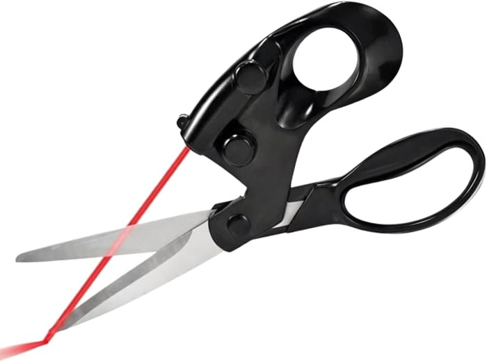 Laser Guided Scissors with Red Line - High Carbon Steel Blade for Fabric, Paper Cutting - DIY Sew... | Amazon (US)